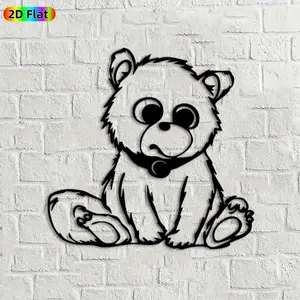 1pc Teddy Bear Metal Wall Art, Cute Teddy Bear Statue Mural, Ideal Gift for New Year, Easter, Teddy Bear Decor Enthusiasts,  Perfect for Kids Room Wall & Garden Fence, Charming Metal Art for Teddy Bear Lovers