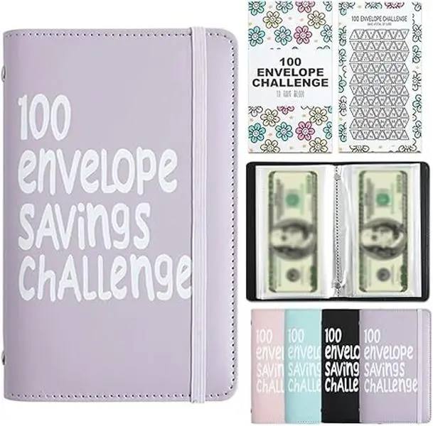 100 Days Money Saving Challenge Coin Envelope Budgetstorage Book Mini 100 Day Envelope Savings Challenge Book, Cash Money Budget Planner Binder Envelopes to Save $5,050, $500, $10,000