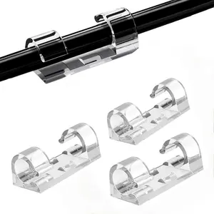 Self-Adhesive Cable Management Clips, Sticky Wire Organizer for TV Computer Laptop Ethernet Cables, Desktop Home Office Use, Extension Cable Holder