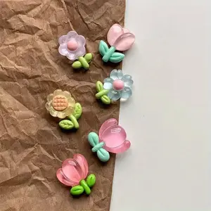 Cute Tulip Sunflower Refrigerator Magnets, Decorative Home Decor Magnetic Tiles for Kitchen Office Whiteboard Cabinet Dishwasher, Halloween Christmas Mother's Day Gift, Adorable Design, Refrigerator Decorating Magnet