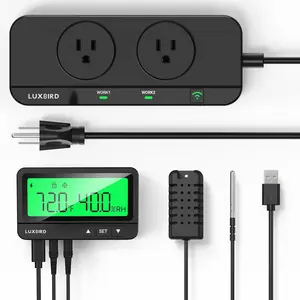 WiFi Temperature and Humidity Controller LTC-318-W, Thermostat Humidistat with Monitor, App for Reptile Terrarium Greenhouse Grow Tent