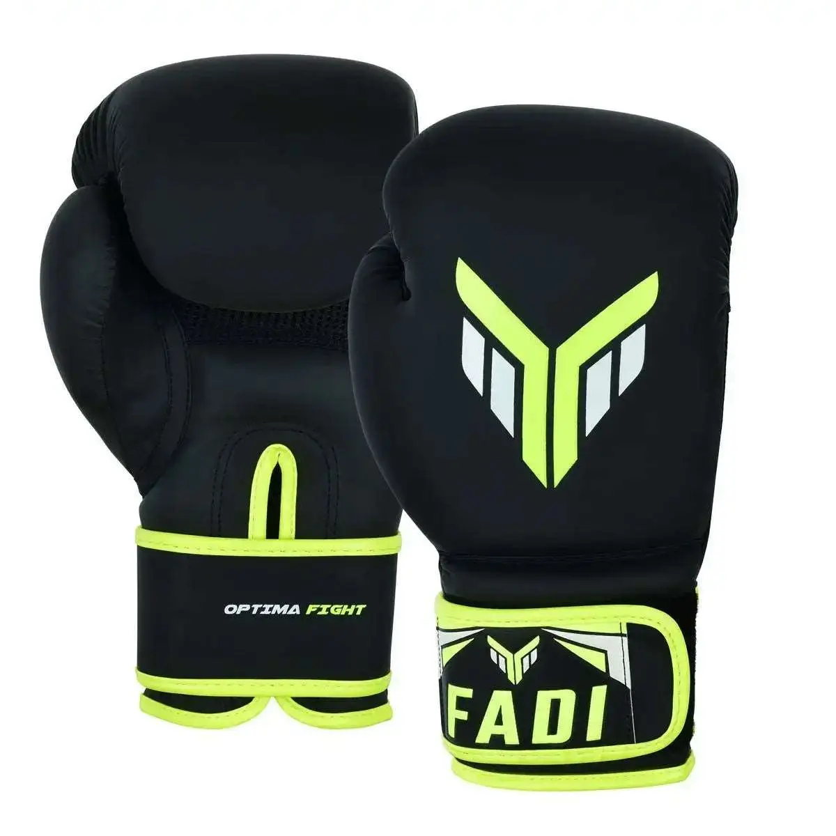FADI SPORTS Optima Fight Series Boxing Gloves - Matte Artificial Leather with Airflow Mesh System for Boxing MMA & Kickboxing Training Durable Material Hook & Loop Closure Secure Fit Supplier Warranty 1 Month