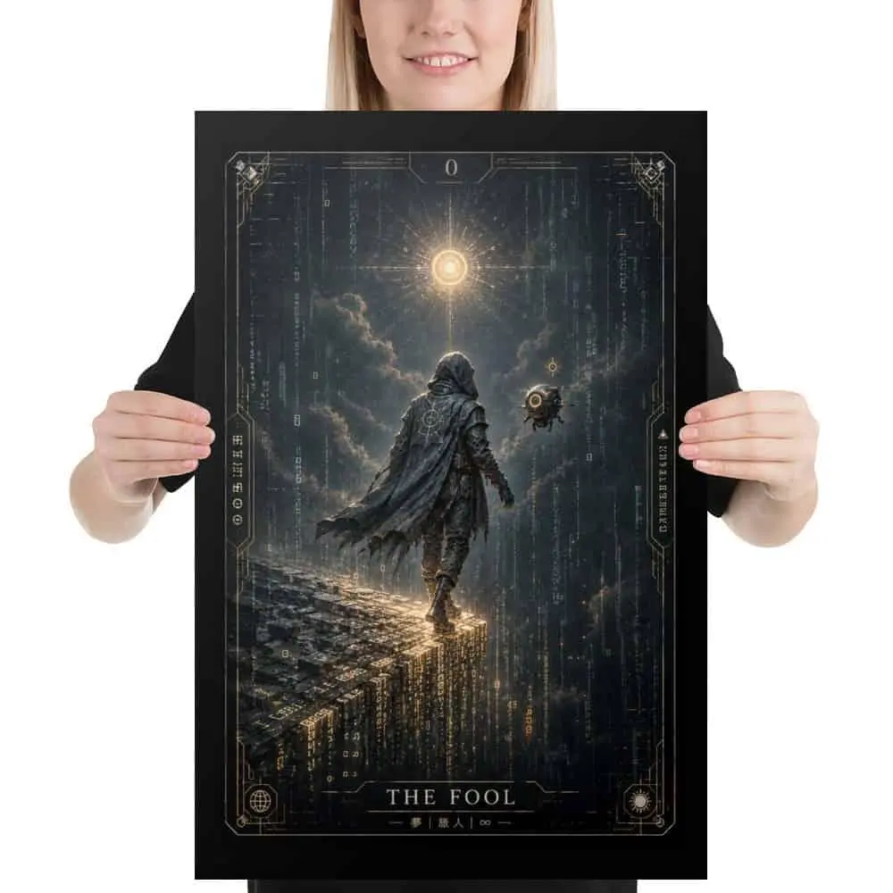 Techno Tarot The Fool Artistic Wall Decoration - Illustrated Print for Home Decor, Room Decor, Posters & Prints