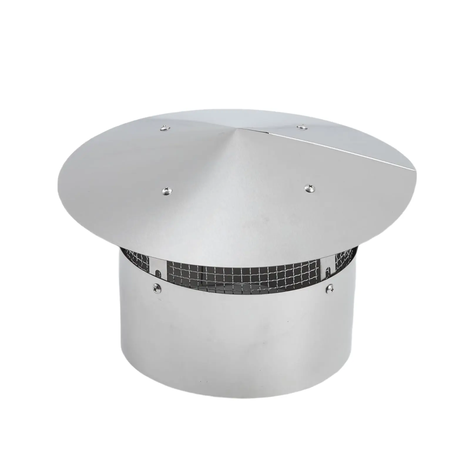 【GARVEE】8 Inch Round Chimney Cap, Cone Top Chimney Cap with Screen, Stainless Steel Fireplace Exhaust Cap, Outside Roof Rain Cap, Exterior Stove Pipe Cap, Easy Installation, Silver