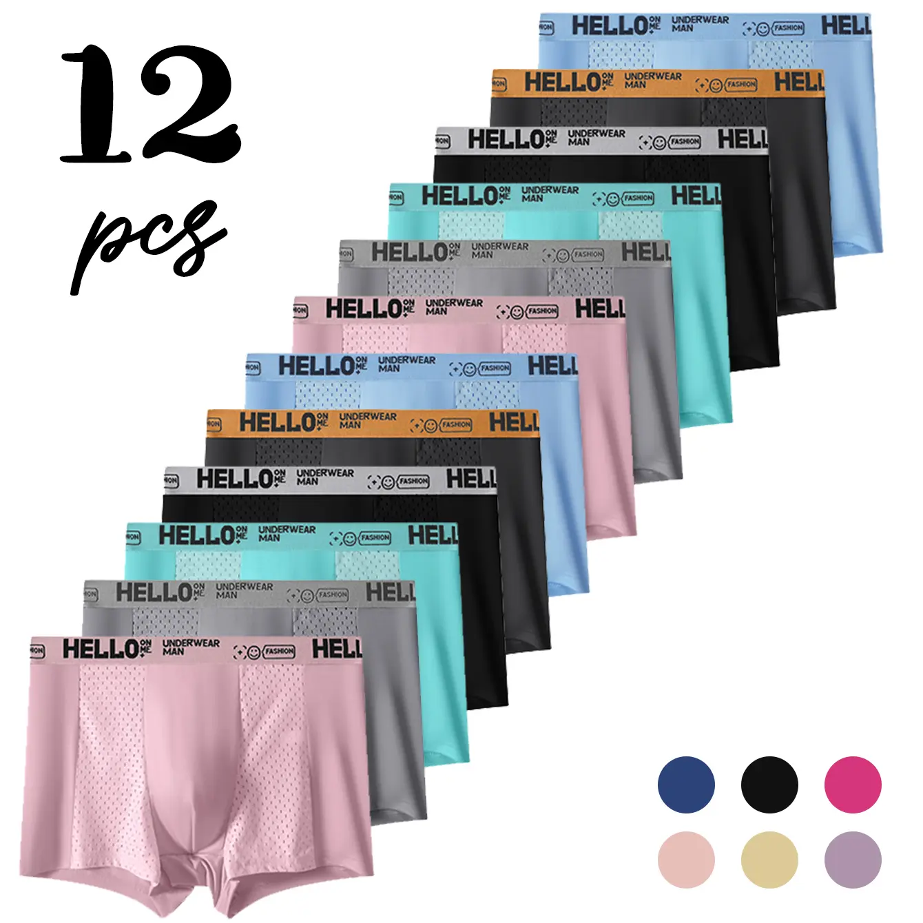 Men's 6/12 Pack Plain Boxer Briefs, Athletic Stretchy Menswear Underwear with Soft Moisture-Wicking Fabric for Halloween & Fantasy, Christmas, Family, Thanksgiving