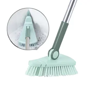 Shower Scrubber, Long Handle Floor Scrub Brush, Detachable Stiff Bristles for Bathroom Kitchen Balcony Floor & Wall