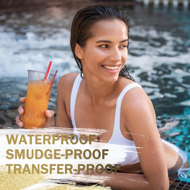 LAVONE Makeup Kit With Eyebrow Stamp Pencil, Waterproof Brow Pencil & Pomade, Eyeliner, Dual-ended Eyebrow Brush, Dark Brown