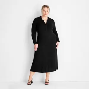 Women's Long Sleeve Sweater Maxi Dress - Future Collective
