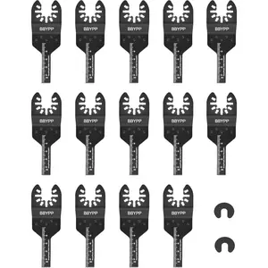 14pcs Oscillating Saw Blades, 3/8 Inch Professional Universal Multitool Blades for Wood Plastic Soft Metal, Quick Release Durable Oscillating Wood Saw Blades Fit Most Models