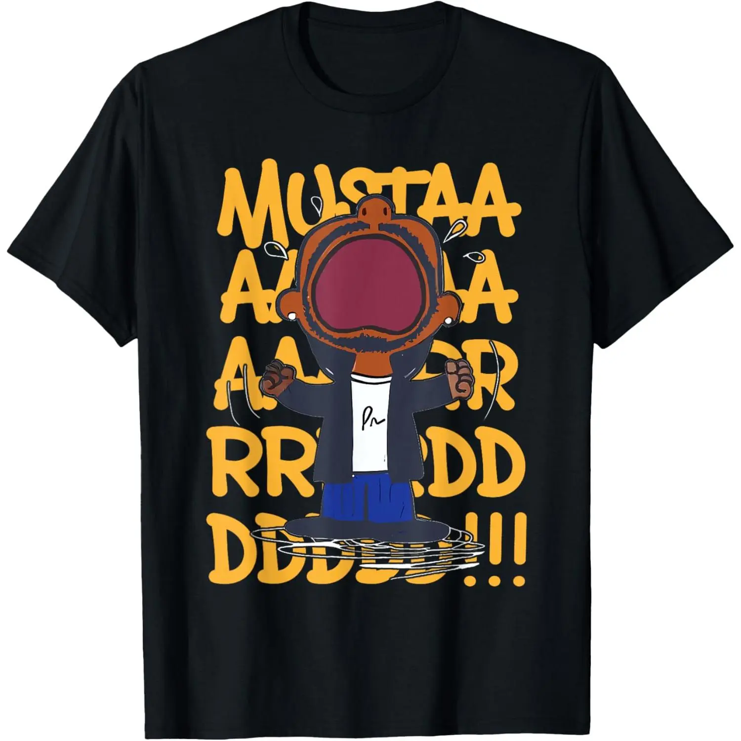 Men's Short-Sleeve Cotton Casual T-Shirt, Funny Mustard Lamar TV Off Parody Hip Hop Graphic Tee, Fathers Day Gift Menswear Tops Yellow