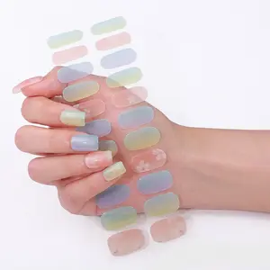 No Bake Gel Nail Strips- Hawaiian Flower