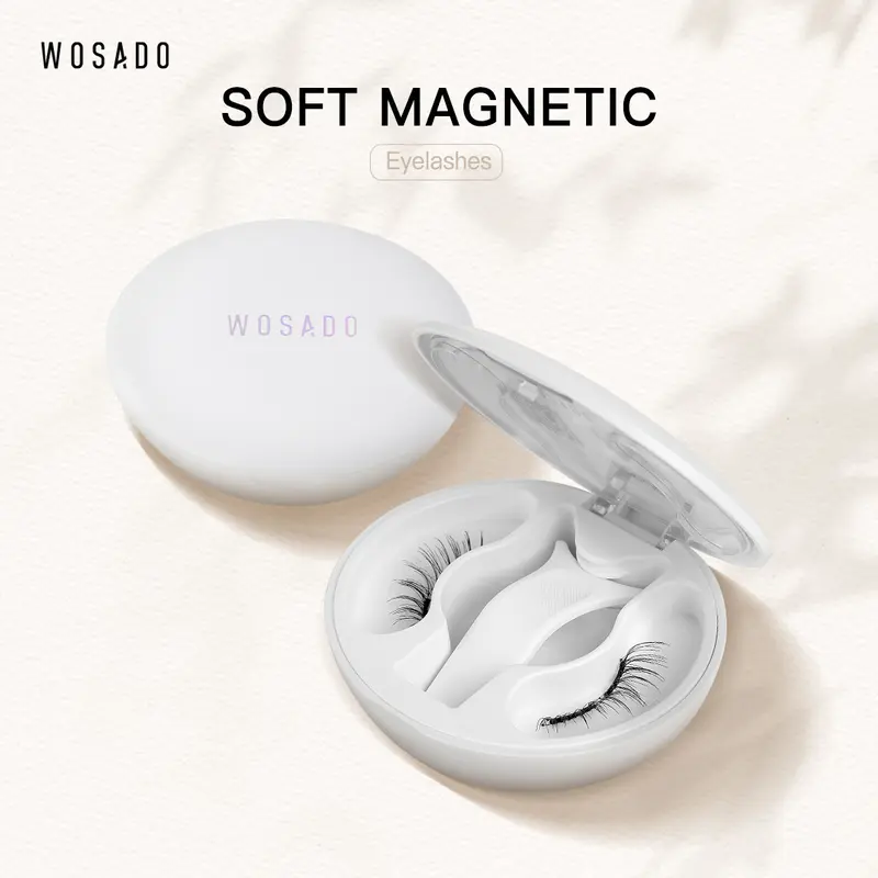 [Wosado] Soft Magnetic Eyelashes All-in-One Box, Reusable, Glue-Free, Waterproof, Lightweight, Natural Style Makeup Cosmetic