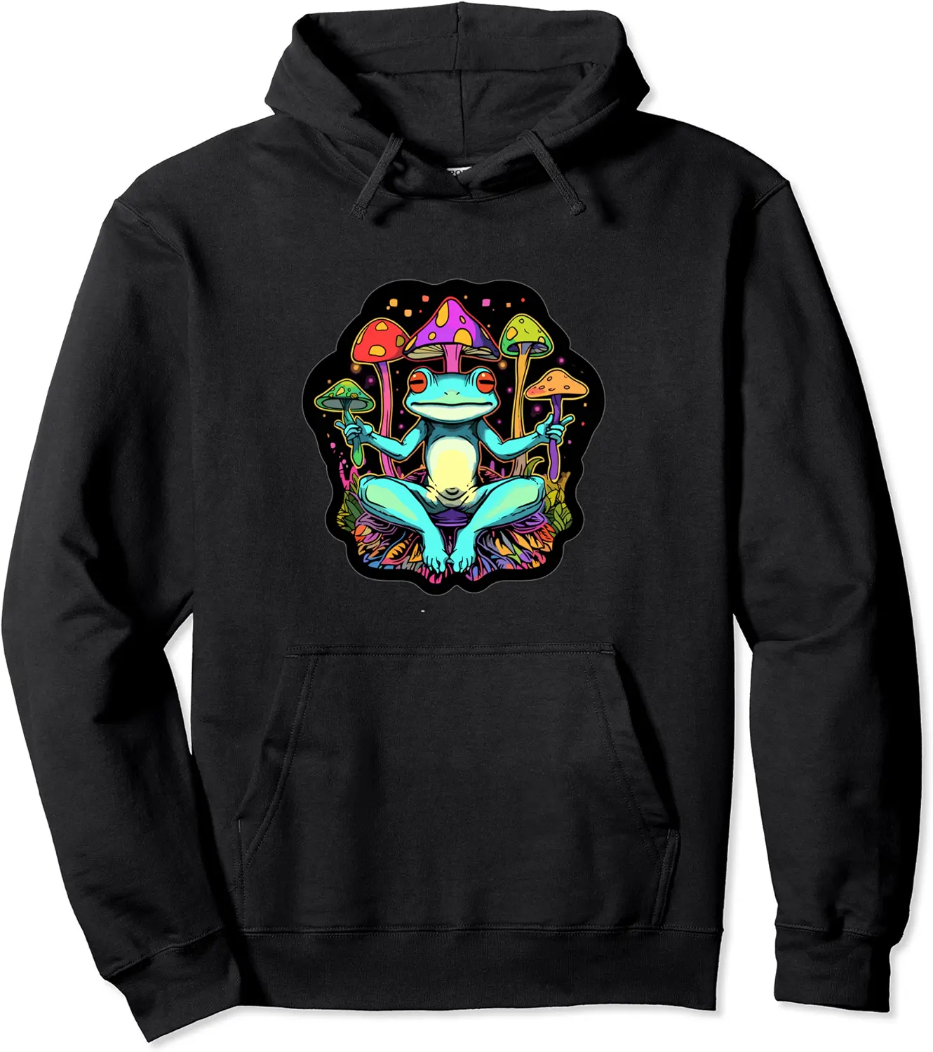 EDM Forest Trippy Frog Meditation Psychedelic Festival Pullover Hoodie - Parisbus Shop 59B0CRBDH3CW