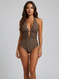 SunKiss Slimming One Piece Swimsuit for Women Ruched Waist Tummy Control Push Up Bathing Suit Beach Vacation Swimwear Deep V Cutout Tummy Control High Stretch Backless Monokini Beach Vacation