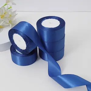 5 rolls of Sapphire blue silk 4cm ribbon