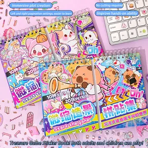 DIY Miniature Scene Sticker Book Set, 10 Scenes, Immersive Page Turn Design, Stress Relief Small Stickers, No Cutting Required, Art Stickers