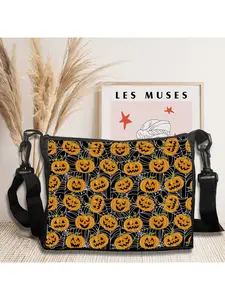 Halloween Pumpkin Print Ladies Shoulder Bag 9.16