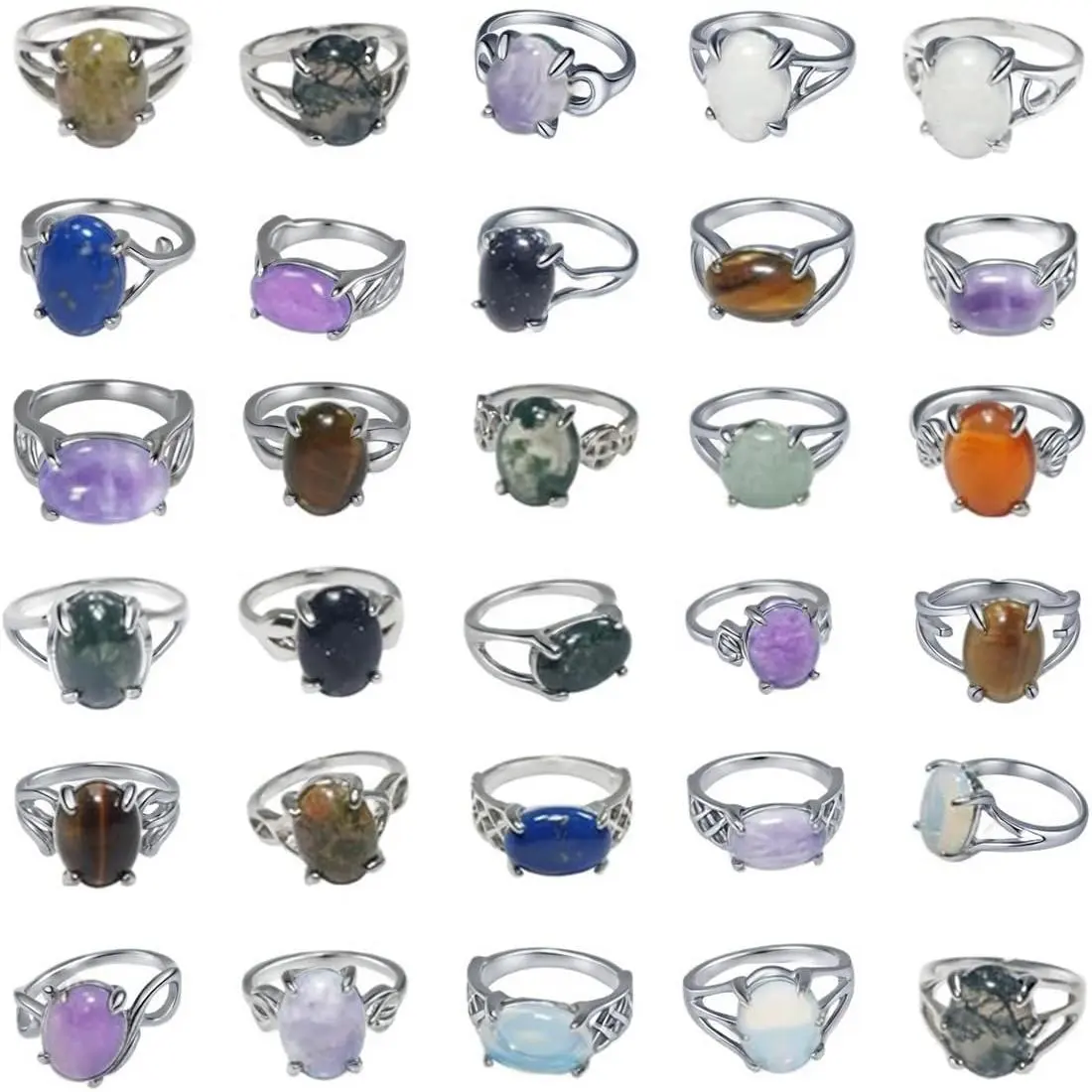 30PCS Lot Crystals Rings Bulk Items Wholesale Clearance Wholesale for Boutique Resale Wholesale Jewelry Rings for Women Al Por Mayor