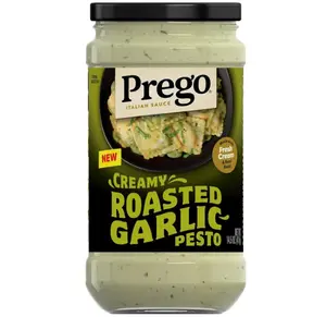 Prego Creamy Roasted Garlic Pesto Pasta Sauce, 14.5 oz Jar
