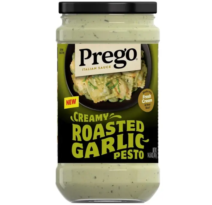 Prego Creamy Roasted Garlic Pesto Pasta Sauce, 14.5 oz Jar