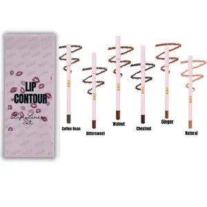Lip Contour Lip Liner Set - Includes Coffee Bean Walnut Ginger & Natural Shades for Bold to Natural Looks Enhance Your Lips Perfect Makeup Look Cosmetic Lipliner