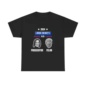 Kamala Harris 2024 Who Wins? Cotton Comfy Fabric Unisex T-Shirt Relaxed Fit Tshirt