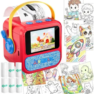 AI Voice Sticker Printer for Kids Thermal Story Printer Portable Display 6 Modes Cancel Function Home Office Study Projects 6 Rolls Paper Included