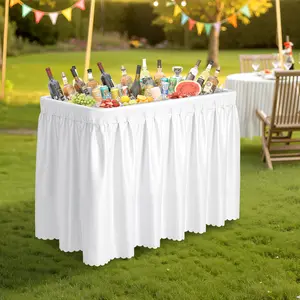 40.5 Inch Rectangular Outdoor Ice Table, Multifunctional Patio Cool Bar Table for Outdoor Entertainment, Party, Backyard and Garden Use