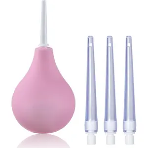 8oz Enema Bulb Kit System Enemas Silicone Bulb 4 Replaceable Tips (224ml)