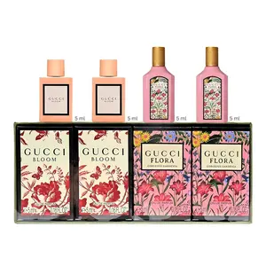 Gucci Flora Gorgeous Gardenia & Bloom Perfume Set for Women - 4 Mini Travel Size Splashes Gucci Flora Gorgeous Gardenia & Bloom Perfume Set for Women - 4 Mini Travel Size Splashes