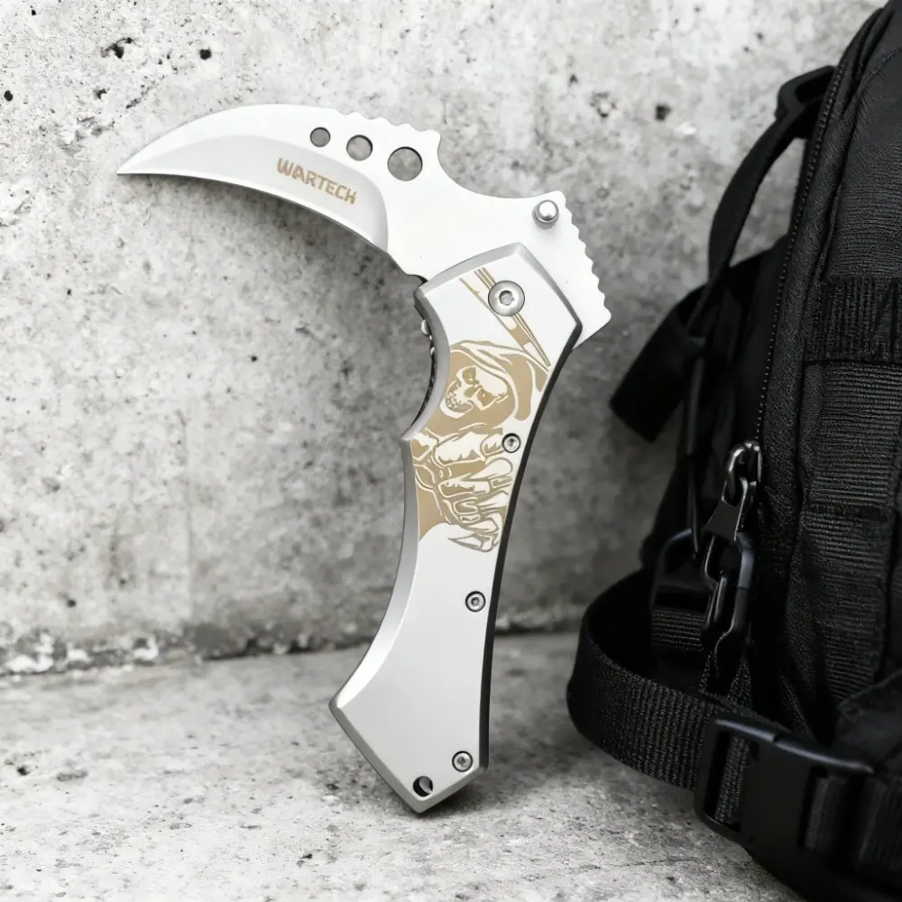 Best-Selling Pocket Folding Knife with 440C Blade and Stainless Steel Handle – Outdoor Knife for Hiking, Camping, and More; EDC, Fishing, and Multi-Purpose Cutting Tool, Outdoor Tools for Adventure