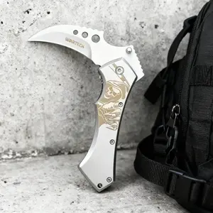 Best-Selling Pocket Folding Knife with 440C Blade and Stainless Steel Handle – Outdoor Knife for Hiking, Camping, and More; EDC, Fishing, and Multi-Purpose Cutting Tool, Outdoor Tools for Adventure