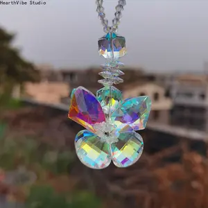 1pc Hangable Crystal Butterfly Suncatcher Hanging Ornament, Rainbow Maker Decoration for Indoor Windows, Outdoor Patios, Gifts for Him