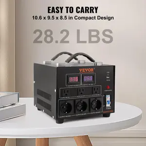 VEVOR Voltage Converter Transformer, Various specifications, Heavy Duty Step Up/Down Transformer, Convert from 110 Volt to 220 Volt and  from 220 Volt to 110 Volt, with US Outlet EU Outlet 5V USB Port, CE Certified
