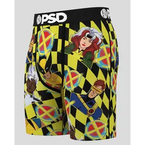 PSD Mens Marvel - X-Men Checkers Boxer Brief - Standard Length 7 Inch Inseam, Soft and Breathable Poly Blend Fabric