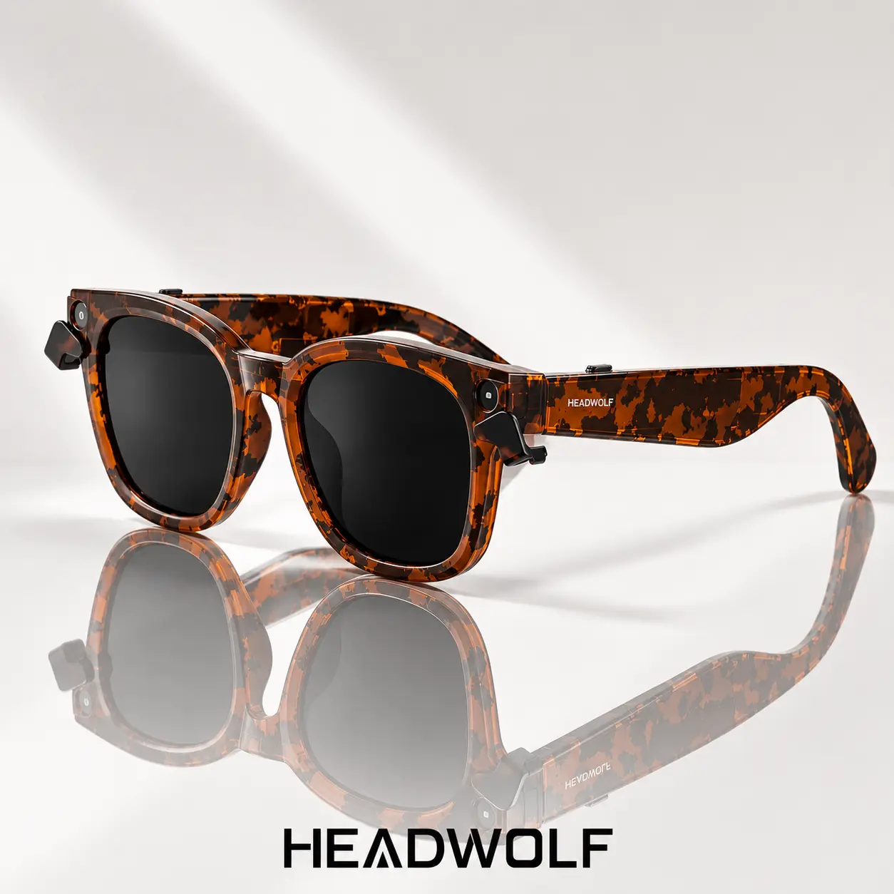 【HEADWOLF】Smart AI Glasses for Men, Magnetic PrivacyCover，Women 4K Ultra HD-8 MP Camera-1200P,Hands-Free Voice Assistant, Real-Time Translation, VisualRecognition，Audio, Video Recording, IP65, HD record,multifunctional，bluetooth