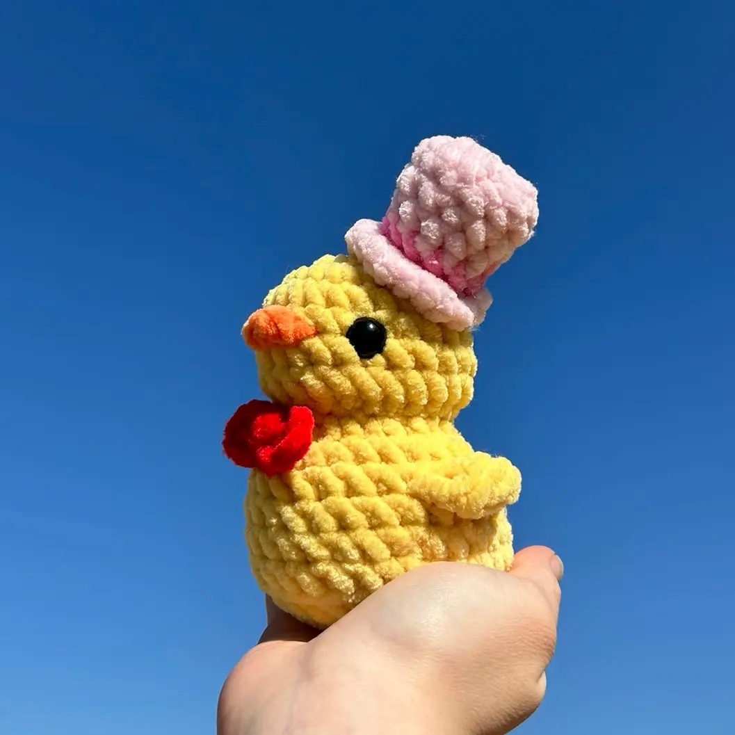 Crochet rubber duck plush, Lucifer’s rubber duck, small soft duckling desk pet