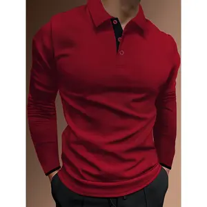 Men's sleek black shirt-long sleeve, stretch fabric with vertical ribbed detail, Casual & fitness-forward, 100% polyester, perfect for autumn