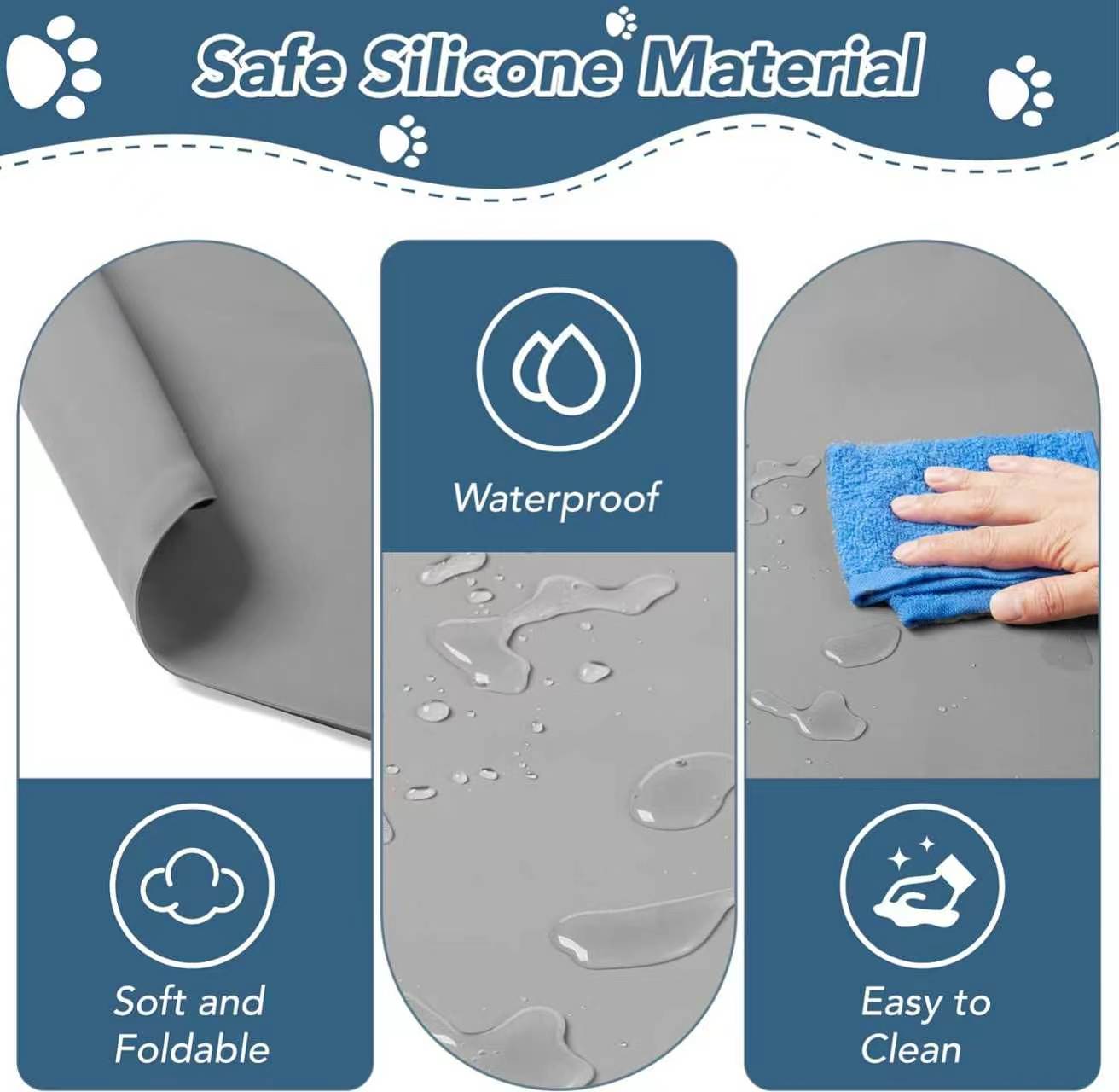 Dog Pee Pad Holder Tray - Fits Up to 36” x 23” Pee Pad Holder for Dogs - Stable Grip, Raised Edges, Quick-Wipe Silicone Surface Dog Pad Holder for Indoor Flooring Protection