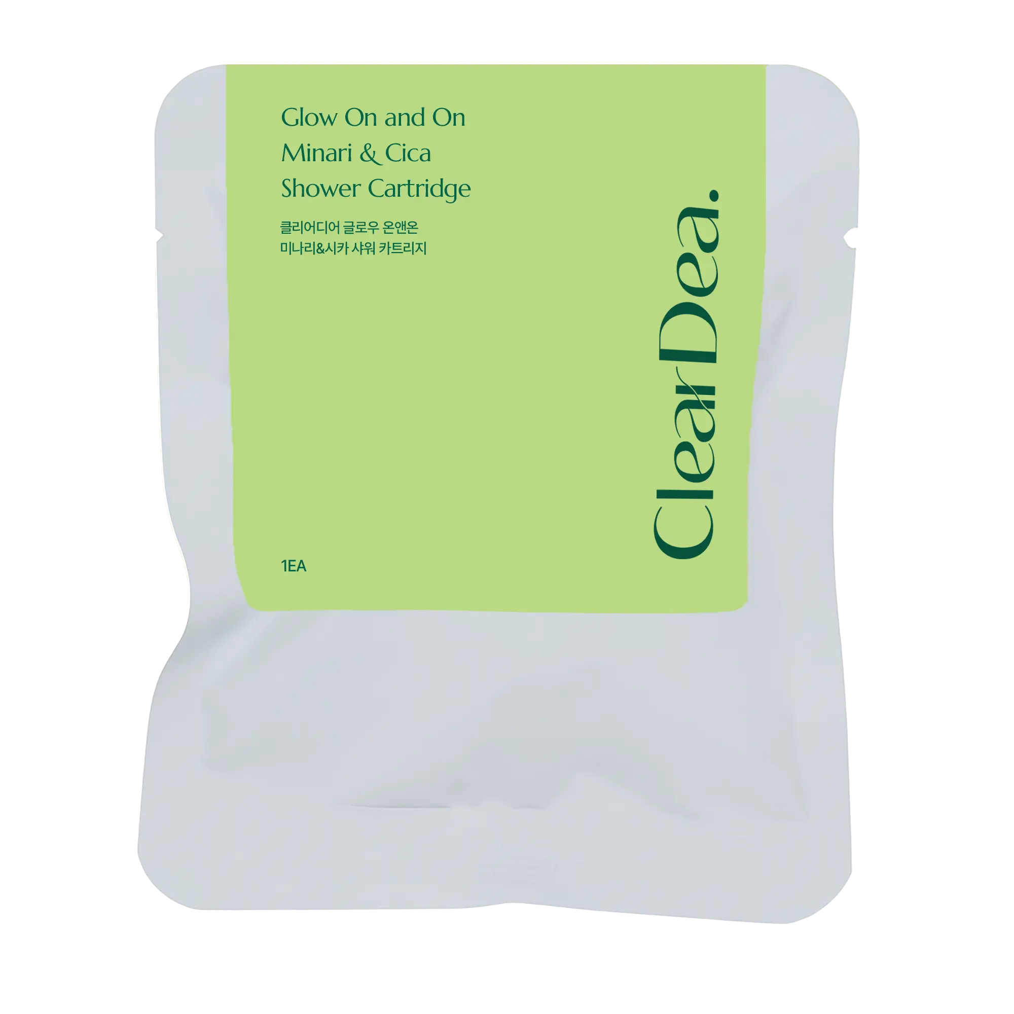 ClearDea Glow On Minari & Cica Shower Cartridge 1ea, Bathroom Gadget for Body Care, Sensitive Skin - Moisture-Boosting, Soothing Effect