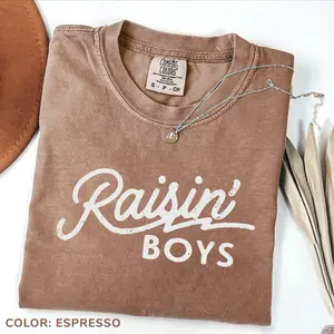 Comfort Colors Raising Boys Shirt, Trendy 90s Boy Mom Tee, Mom's Life Quotes Tee, Cool Mom Graphic Tee, Gift for Her, For Woman Gift For Women