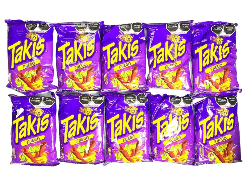 10 - PK TAKIS FUEGO Chips - 70 GRAMS PER BAG - Snack Crispy Crunchy Bite - MEXICAN CHIPS - PAPITAS MEXICANAS - SABRITAS