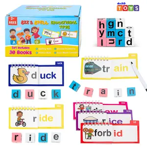 Learning Toys for 3 4 5 6 Years Old Boys and Girls, See & Spell CVC Word Builders with Alphabet Cards for Kids Ages 3-5, Matching Letter Game for Preschool Kids Learning Activities