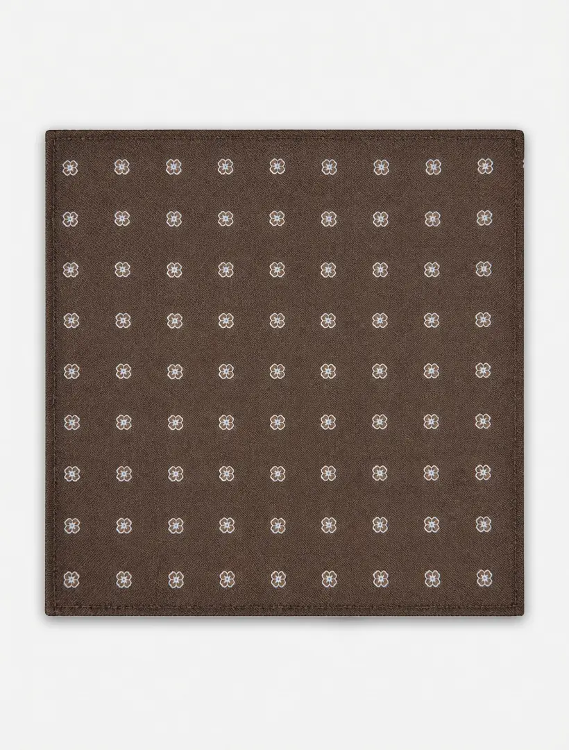 Bronze Floral Pocket Square Handkerchief