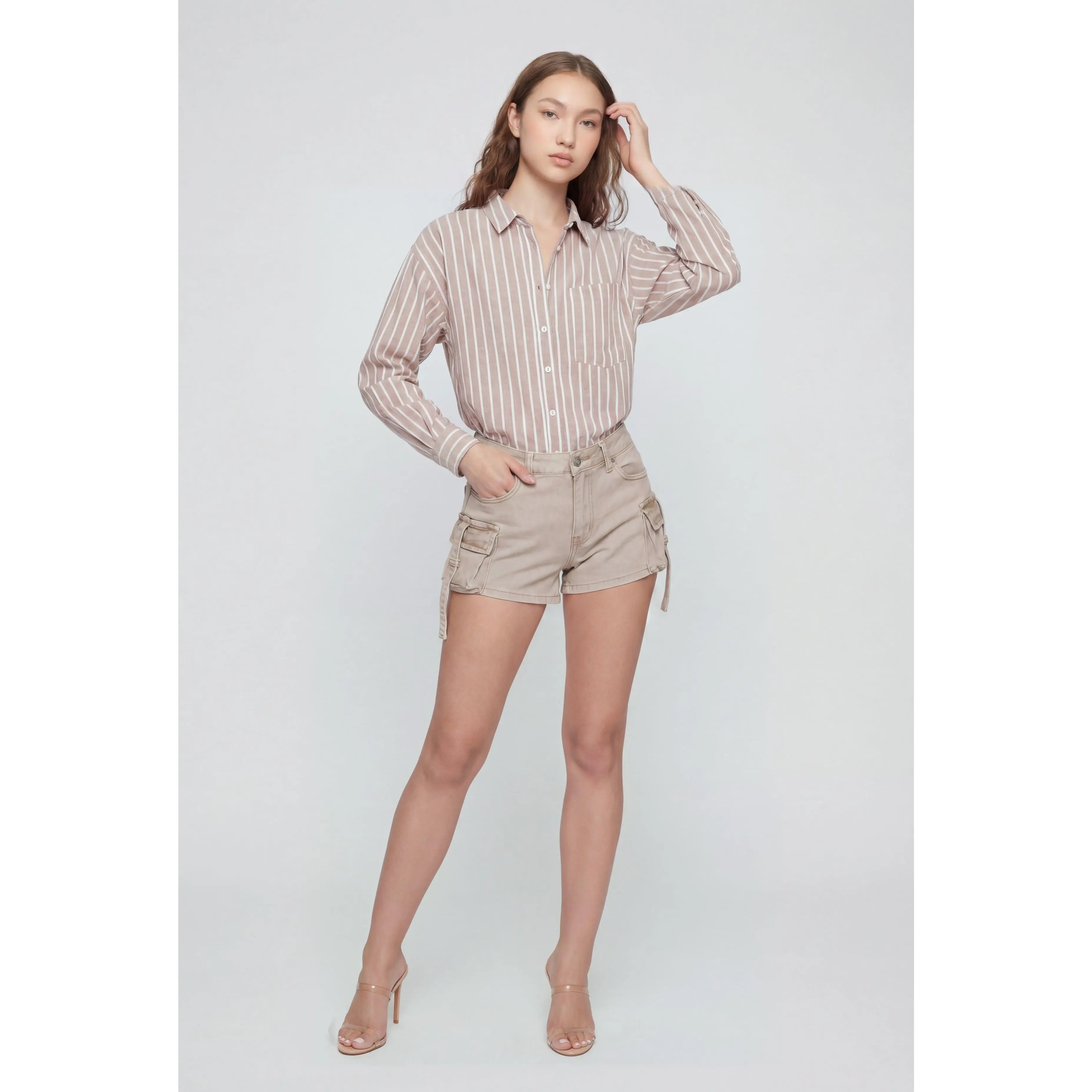 Dallas Acid Wash Denim Cargo Shorts