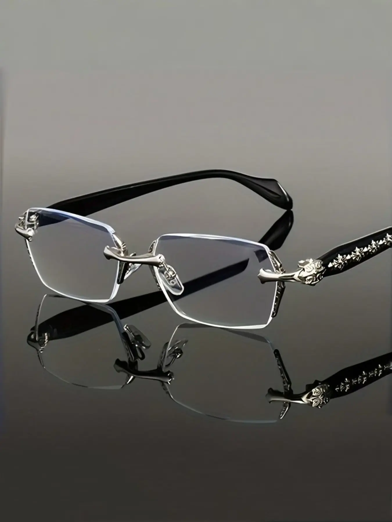 Unisex Frameless Flat Glasses, Vintage Classic Neutral Eyewear, Suitable for Daily Work, Study, Commuting, Reading, Vintage Style Glasses