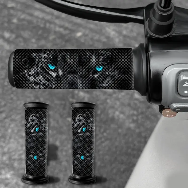 2 Pack Mysterious Blue Eye Black Panther Motorcycle Stickers Waterproof Anti-Slip Durable for Motorcycles Bicycles Dirt Bike Handlebars Outdoor Trendy Decorative Decal Cycling Enthusiasts DIY Accessories