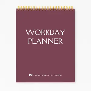 Workday Planner Notepad 65 Sheets 7x9 Focus Execute Finish Daily Schedule Organizer Time Blocking To Do List Productivity Journal