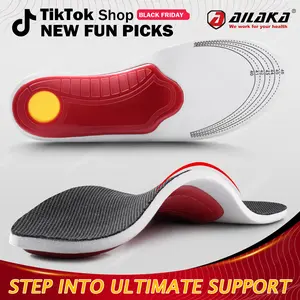 Ailaka High Arch Support Shoe Insoles Inserts for Flat Feet - Orthotic Insoles High Arch for Men Women Arch Pain, Plantar Fasciitis Relief Insoles Silicone Toe Pads