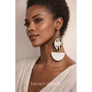 Enzokuhle’s Hand-painted stone and brass earrings
